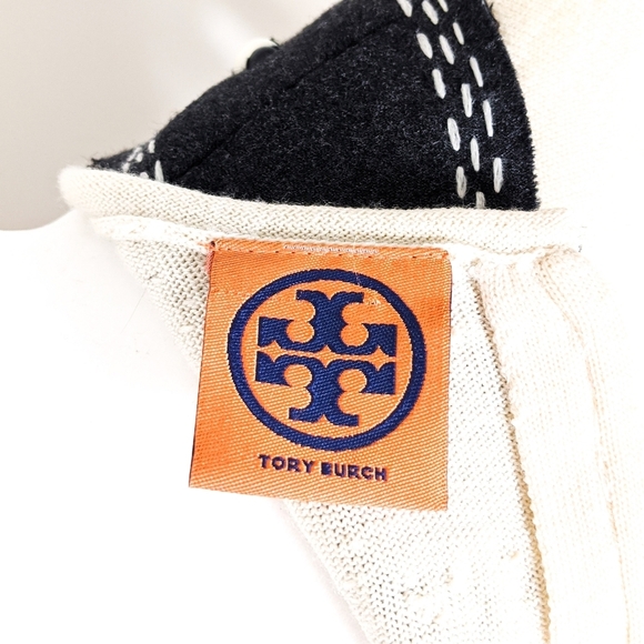 Tory Burch EMBELLISHED Long Sleeve Sweater 100% Merino Wool - Picture 6 of 8